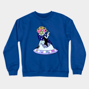 Alien Girl- Peace Sign Crewneck Sweatshirt